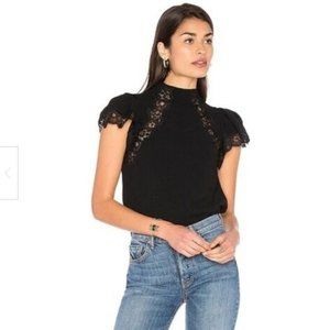 Rebecca Taylor Black Lace Blouse